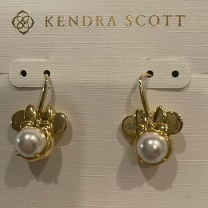 Kendra Scott Gold and Pearl Minnie Mouse Earrings.New